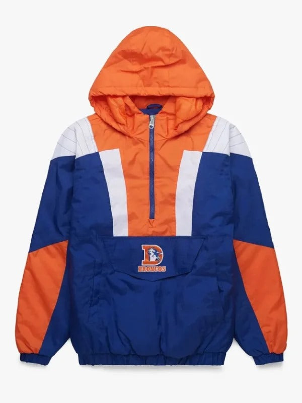 Starter Denver Broncos Hooded Pullover Jacket – Blue & Orange