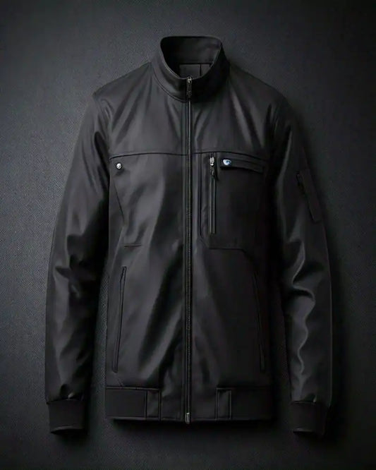 Daniel SlimFit-Lederjacke in Schwarz
