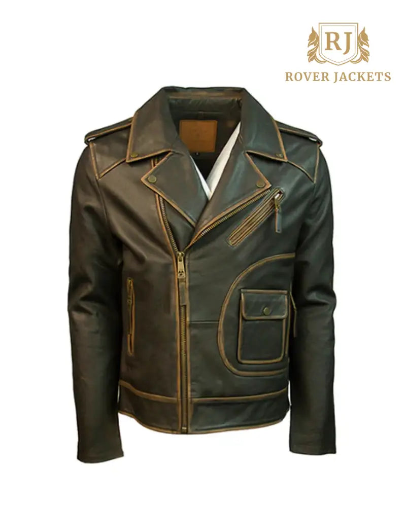 Unique Men's Jacket: Asymmetrical Zipper and Contrast Stitching