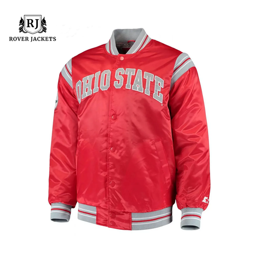Ohio State Varsity Jacket Mens Classic Satin Bomber