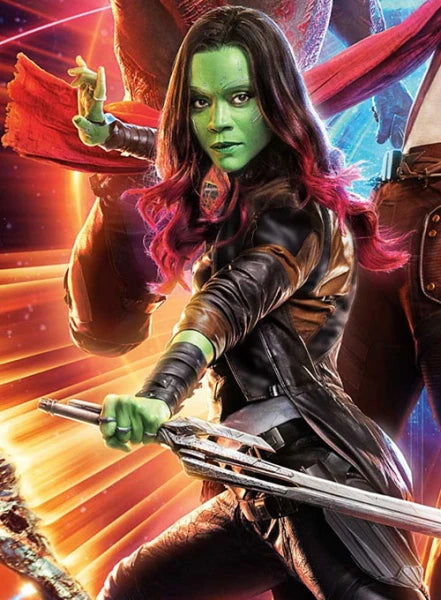 Zoe Saldana Guardians of the Galaxy Vol 2 Ledermantel