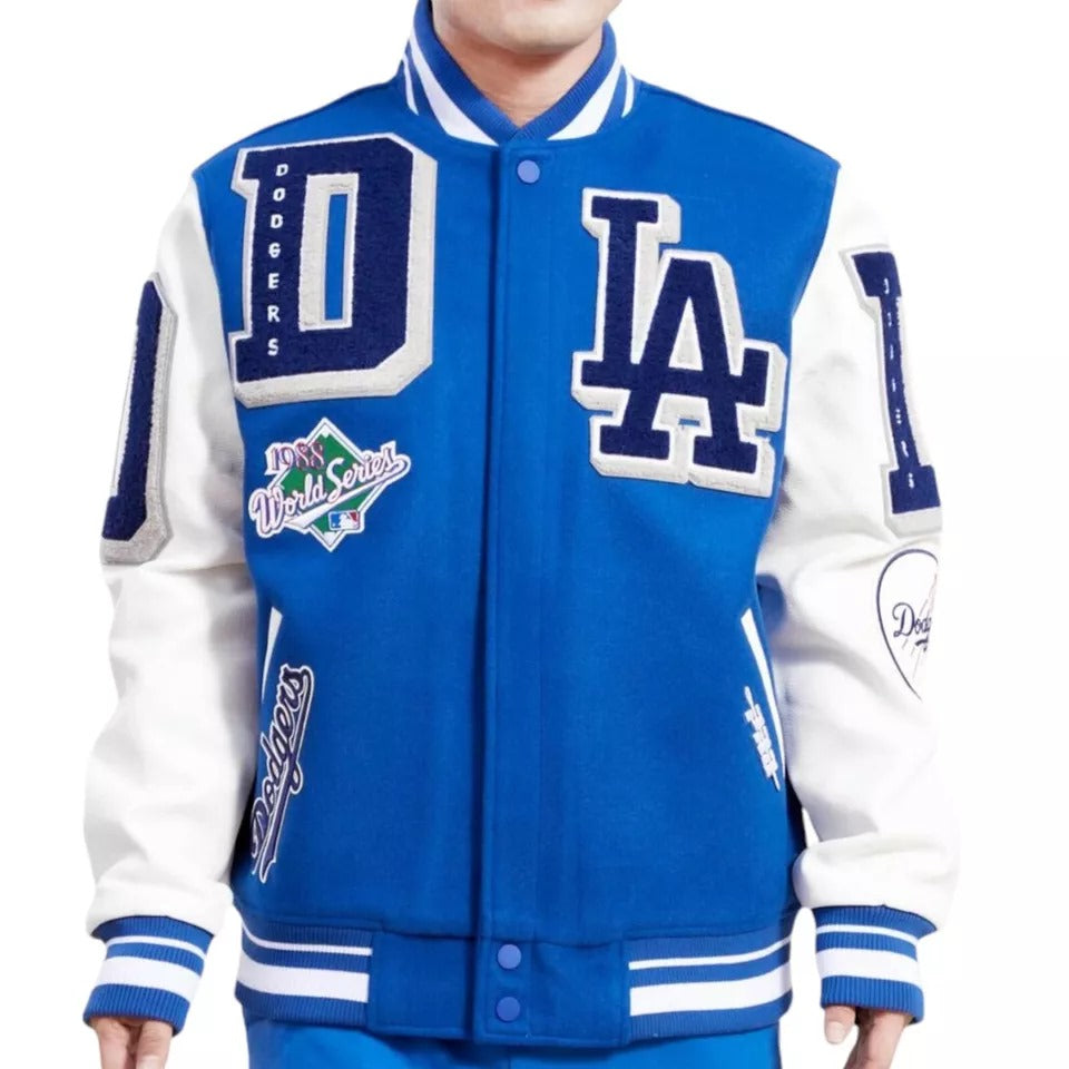 MLB Los Angeles Dodgers Mashup Men’s Wool & Faux Leather Varsity Jacket