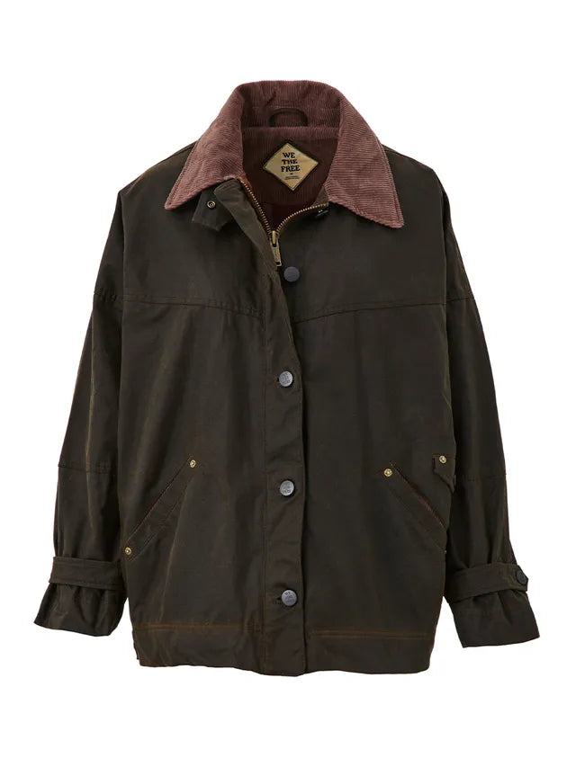 We The Free Cori Waxed Jacket with Corduroy Collar