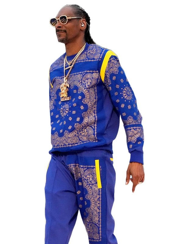 Snoop Dogg Super Bowl Halftime Blue Bandana Tracksuit