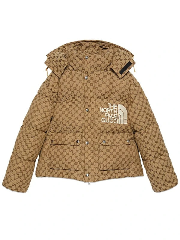 Gucci × The North Face Brown Monogram Down Puffer Jacket