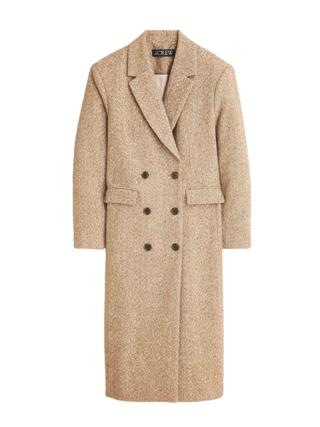 Women's Long Wool Double-Breasted Coat - J.Crew