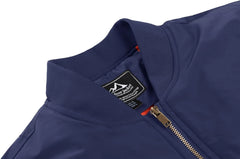 Bomber Jackets Casual Windbreakers Zip Pockets Blue  - Roverjackets