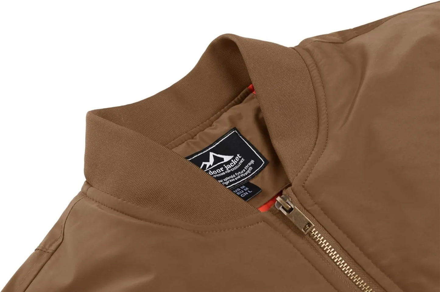 Men Bomber Jackets Casual Windbreakers Brown  - Rover Jackets