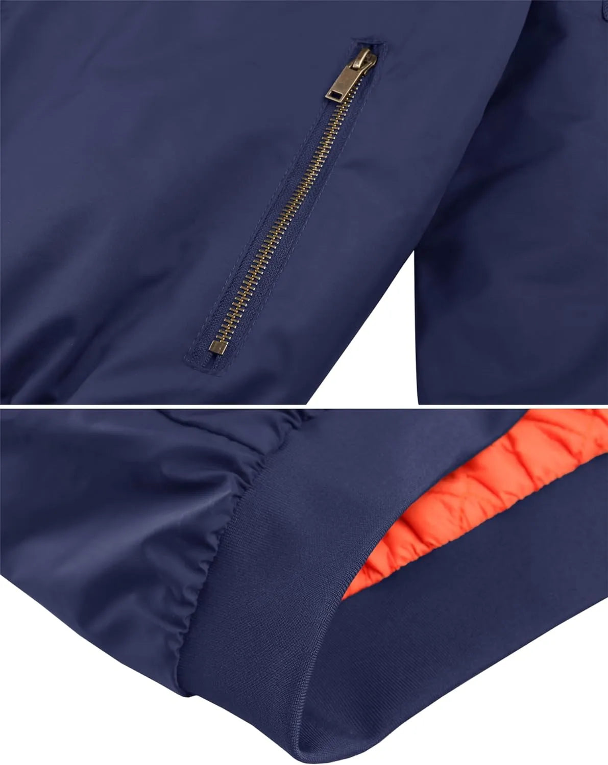 Zip Pockets Jacket Outdoor Autumn Winter Warm Blue  - Roverjackets