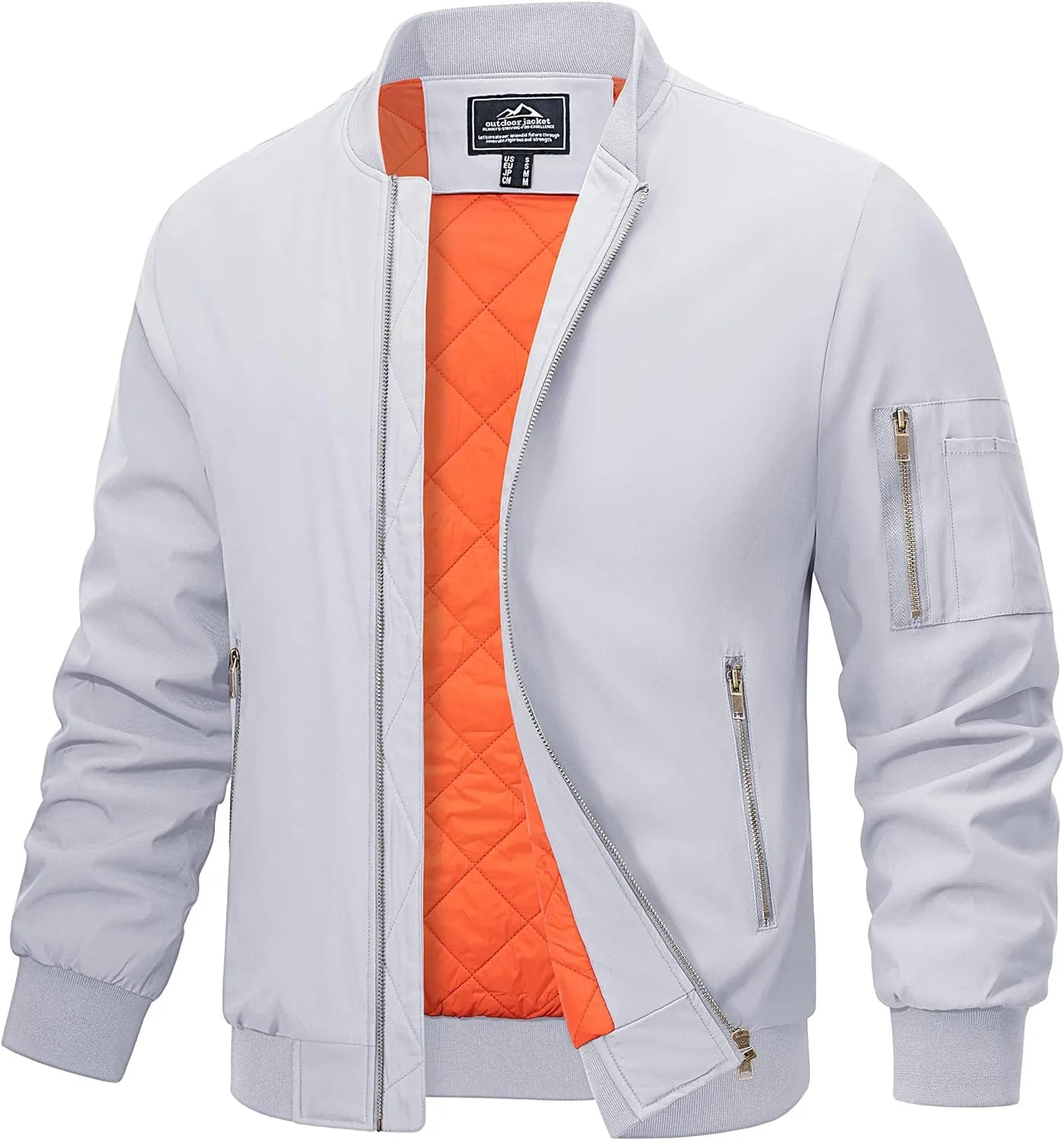 Men Bomber Jackets Black White  - Rover Jackets