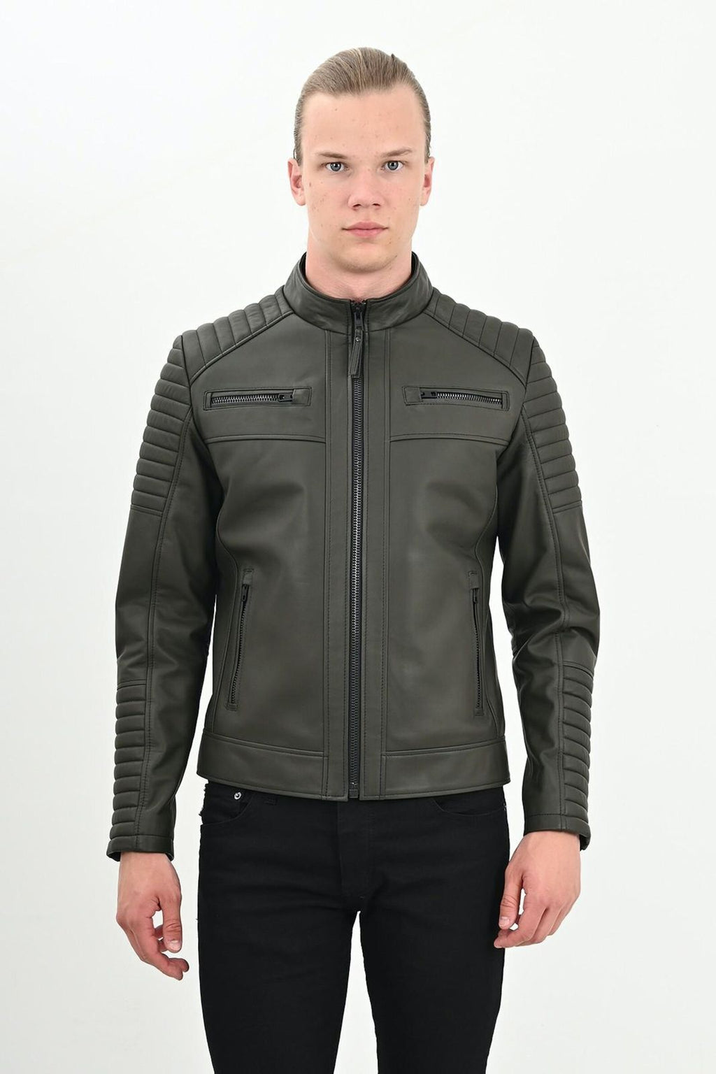 Sandor Slim Fit Men’s Genuine Leather Jacket – Modern Tailored Style