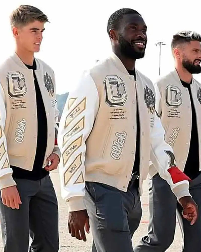 Football Club AC Milan Off White Varsity Jacket XL / Male / Wool-Blend