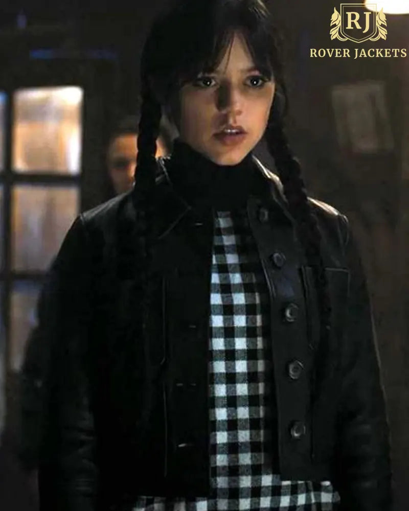 Veste en cuir Jenna Ortega Addams - Vestes Rover