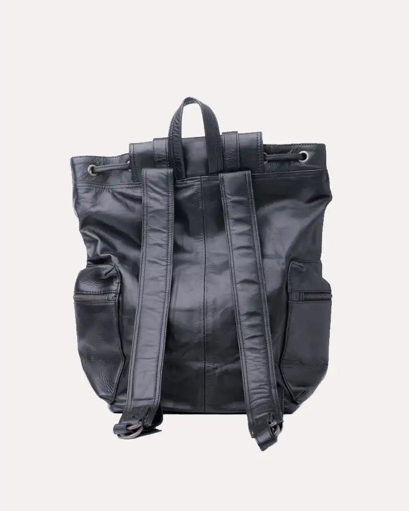 Backpack in Leather Granite Black