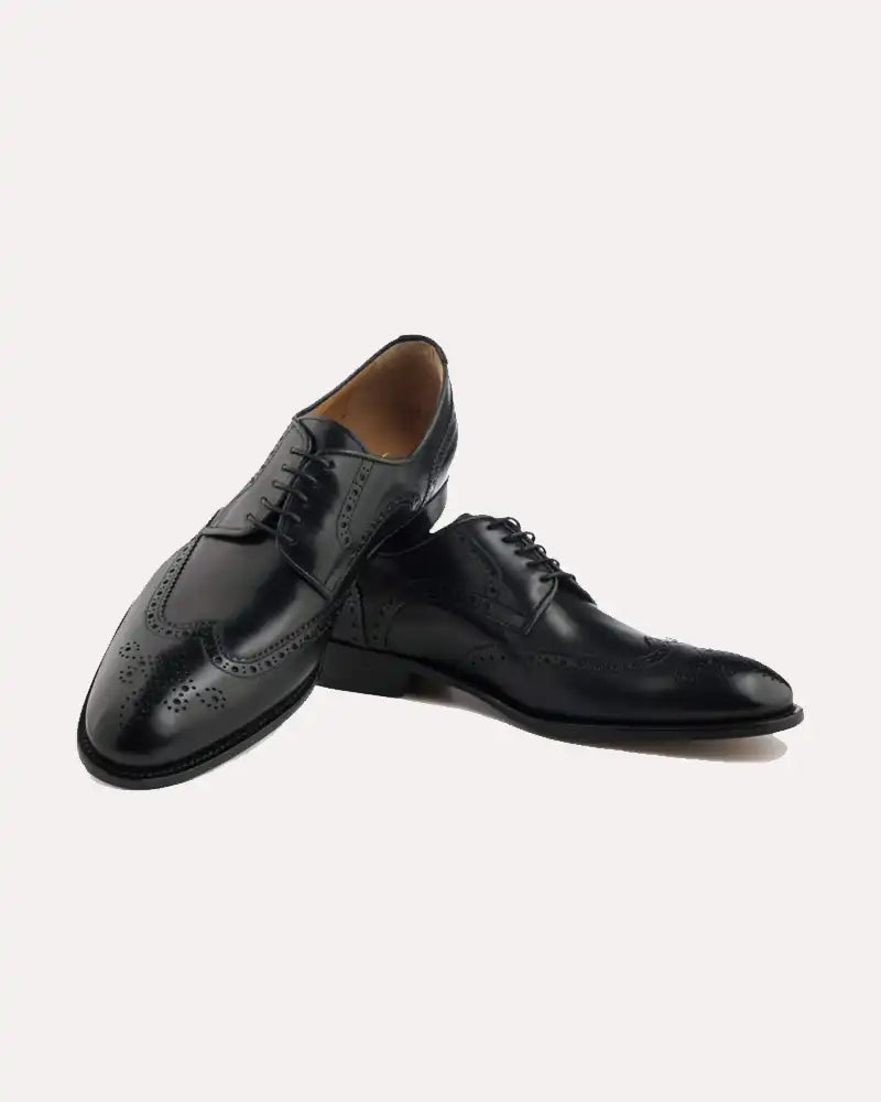 Black Antique Wingtip Shoe