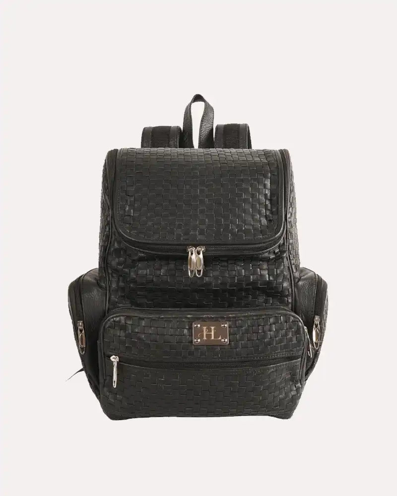 Black Braided Leather BackPack