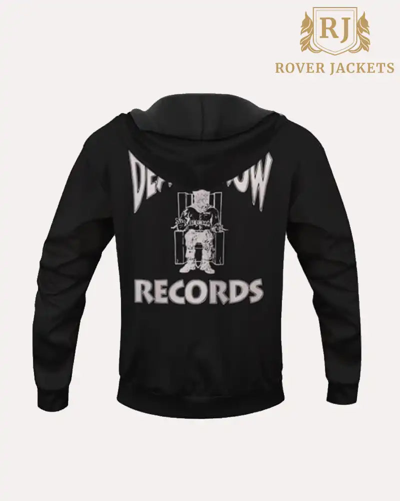 Snoop Dogg Death Row Records Logo Schwarzer Kapuzenpullover - Roverjackets