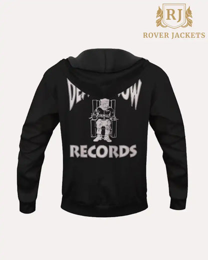 Snoop Dogg Death Row Records Logo Schwarzer Kapuzenpullover - Roverjackets