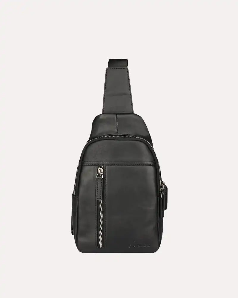 Black Lambskin Leather Sling Bag