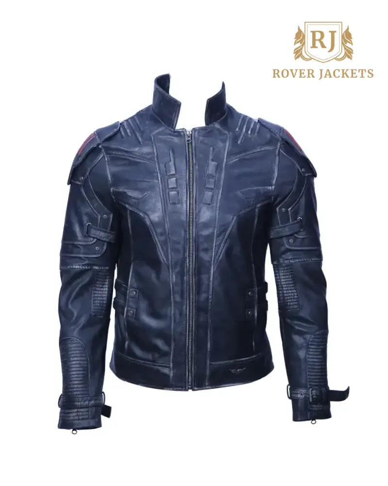 Men's Black Leather Biker Jacket – Premium Motorcycle Armor Style Outerwear