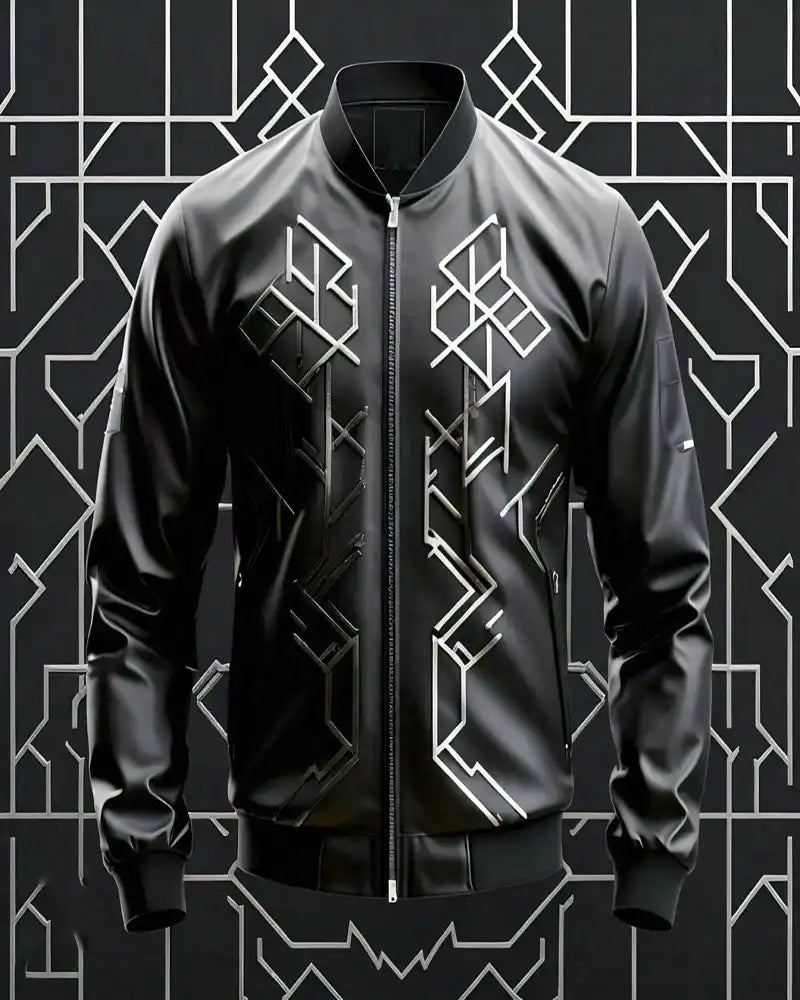 Black Leather Jacket With Quilted Panels