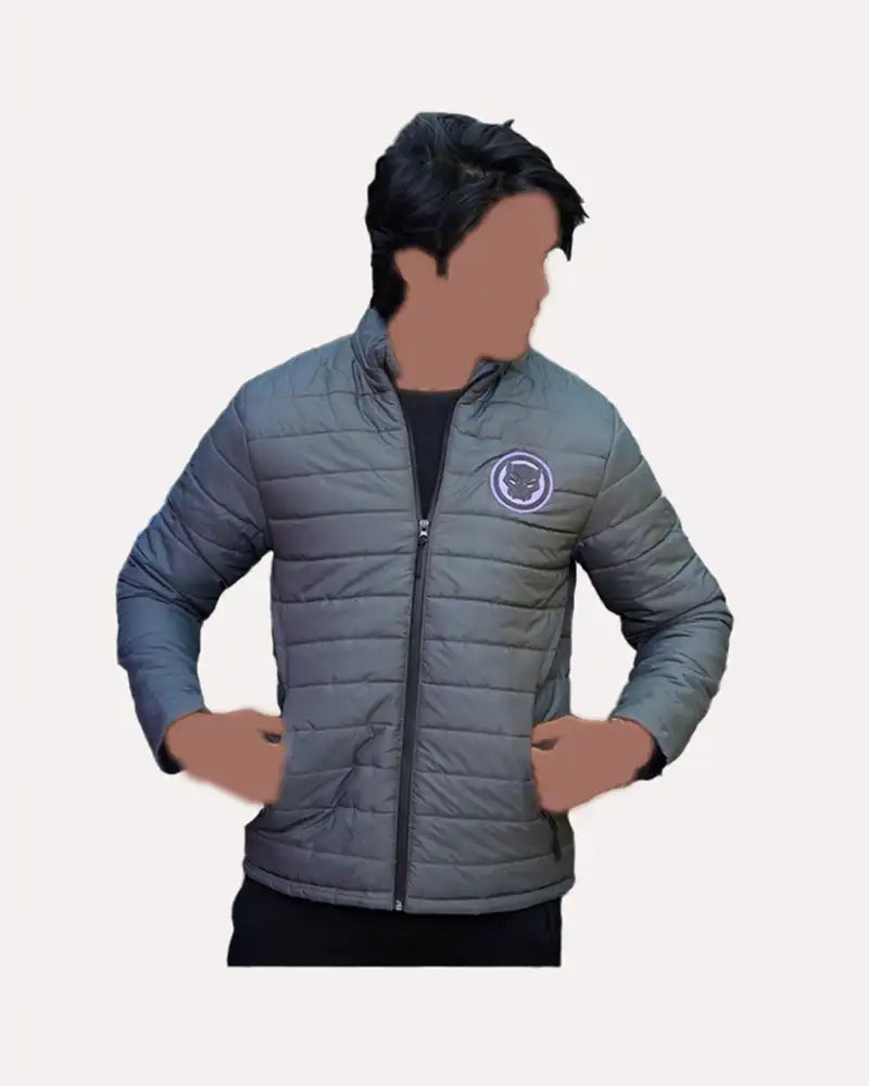 Black Panther Grey Puffer Jacket