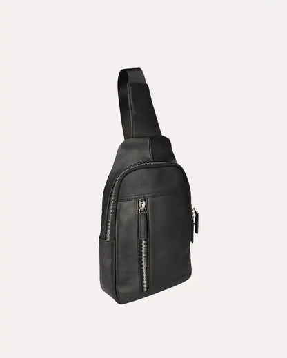 Black Sling Bag Lambskin Leather