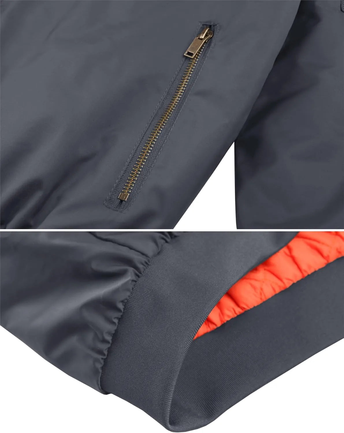 Bomber Jackets Casual Windbreakers Zip Pockets - Roverjackets