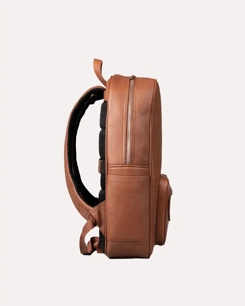 Brown Leather Backpack For Men And Women