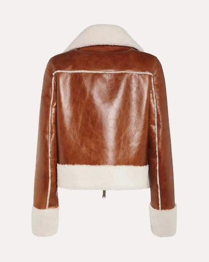 Women B3 Shearling Brown Leather Jacket