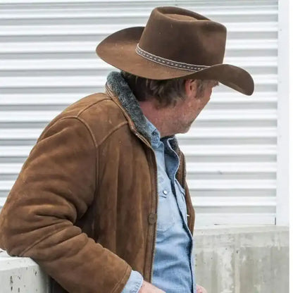 Brown Suede Leather Coat Robert Taylor Sheriff Walt Longmire