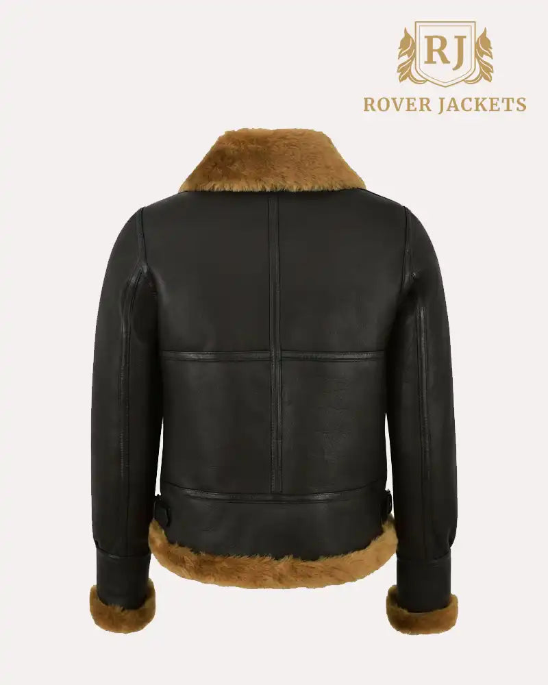 Brown With Ginger Fur Womens RAF B3 Flying Bomber Aviator Style Leather Jacket