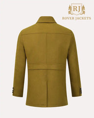 Button Down Collar Wool Jacket Mustard