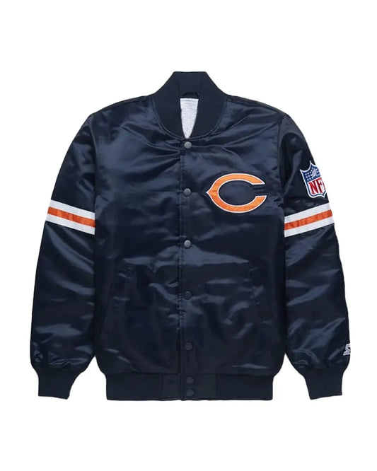 Chicago Bears Blue Satin Jacket