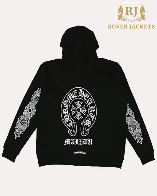 Chrome Hearts Malibu Exclusive Horse Shoe Zip Up Hoodie Black