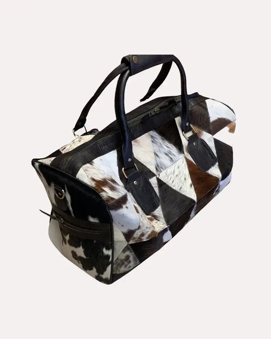 Cowhide Duffle Weekender Bag Leather