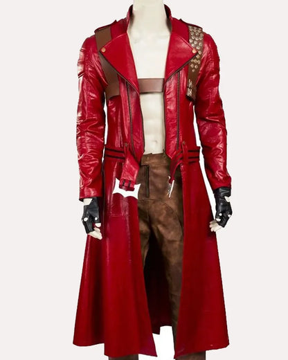 Video Game Devil May Cry3Dante Red Leather Coat