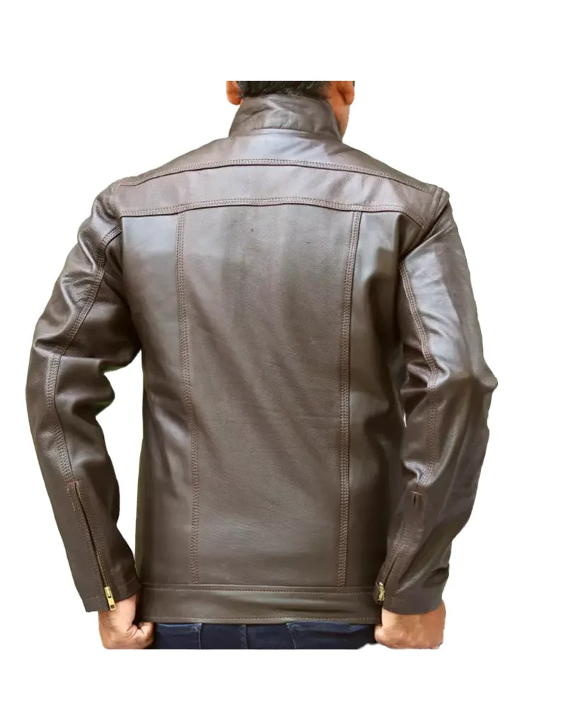 Dark Brown Leather Jacket Mens