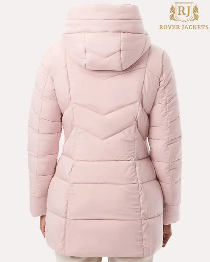 Desert Rose Hooded Water Resistant Pink Puffer Jacket