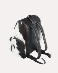 Diaper Bag Black-and White Backpack Cowhide