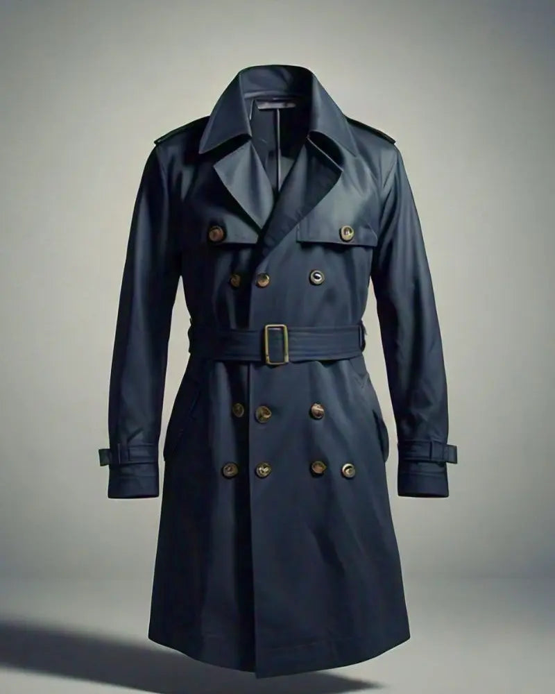 Faux Stretch Leather Trench Coat