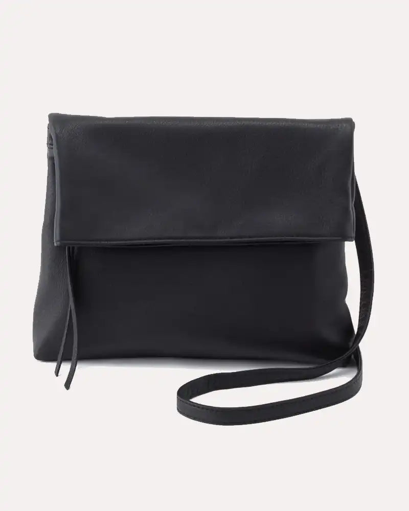 Foldover Flap Leather Crossbody Bag