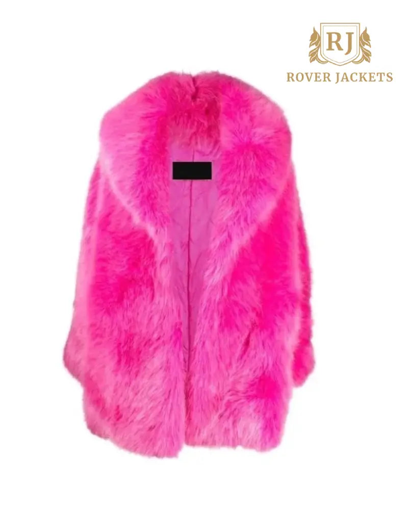 Veste en fausse fourrure fuchsia