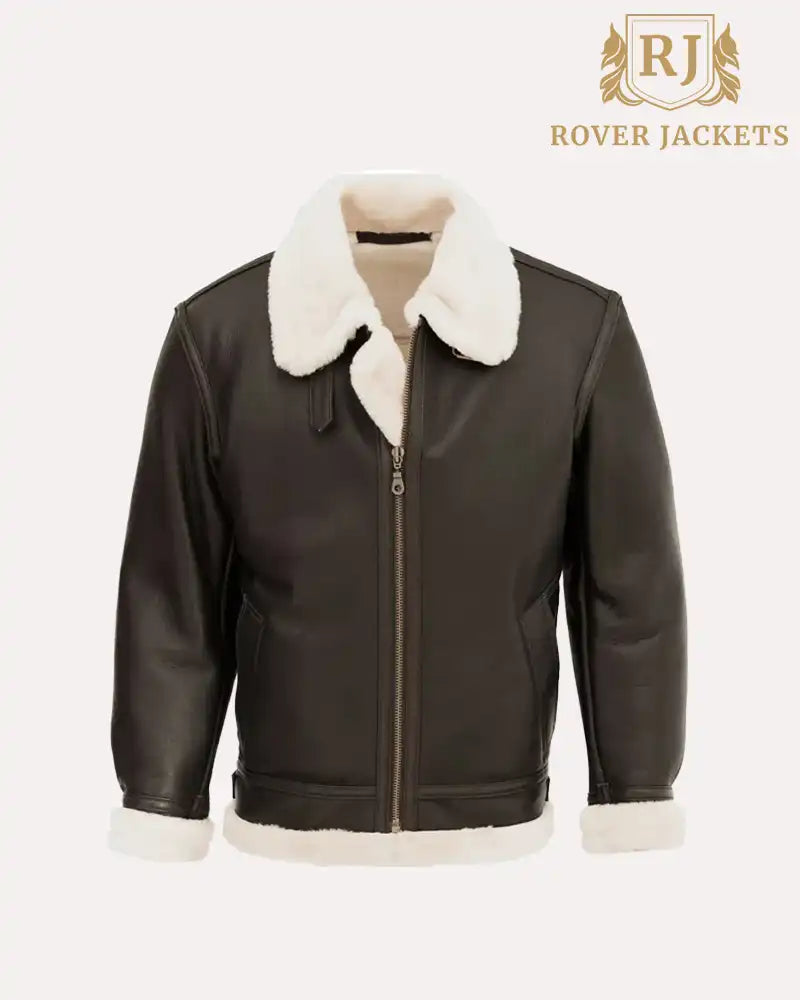 Genuine Leather B3 Shearling Flight Jacket For Men