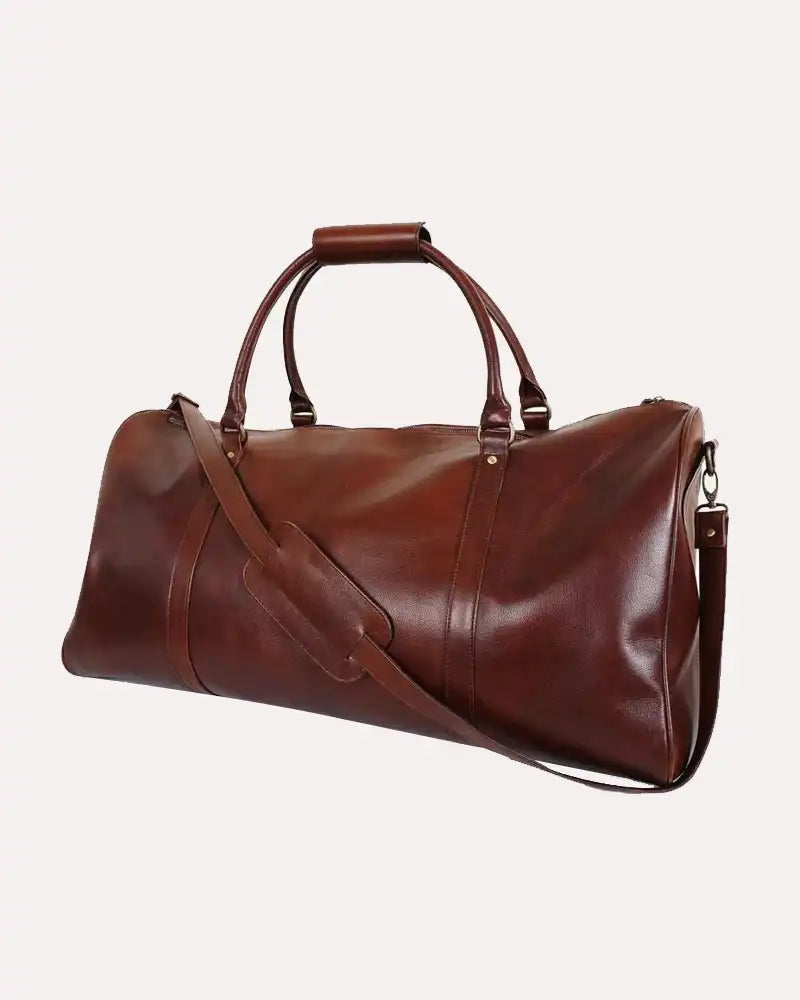 Genuine Leather Brown Duffel Bag