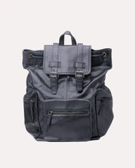 Granite Black Backpack in Leather