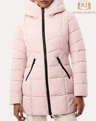 Hooded Water Resistant Pink Puffer Jacket Desert Rose