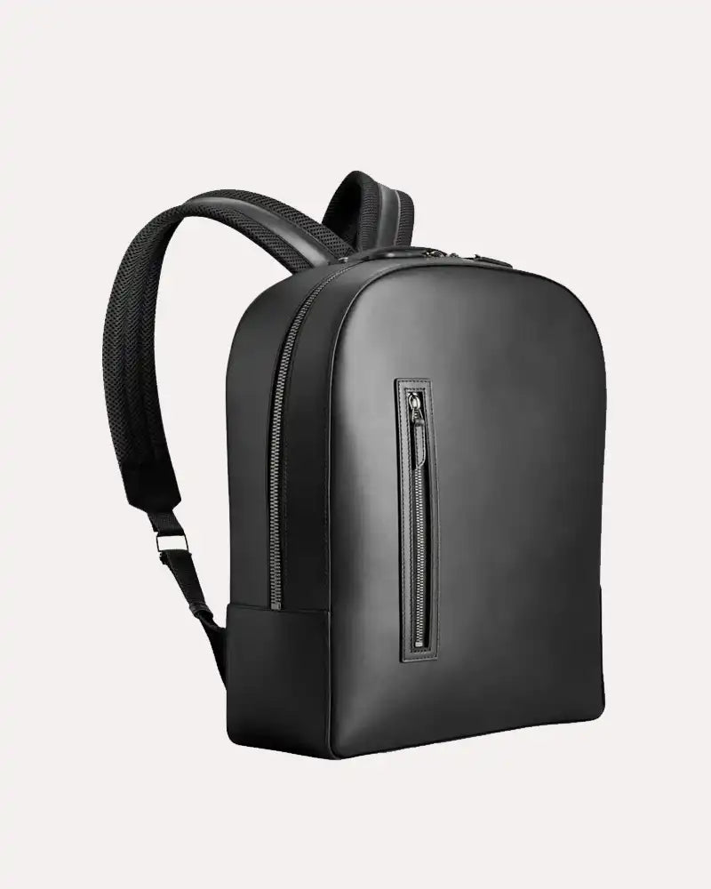 Laptop Backpack Soft Black Leather