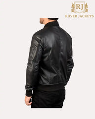 Leather Bomber Jacket Bomia Ma 1 Black