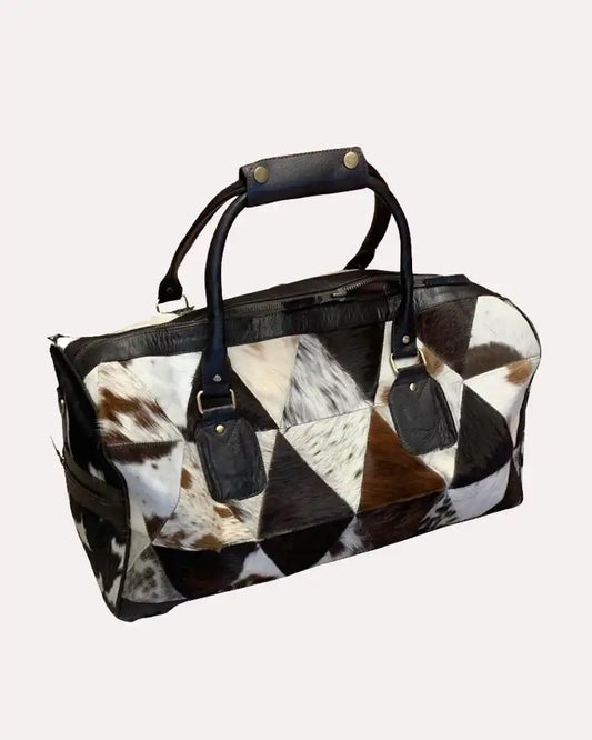 Leather Cowhide Duffle Weekender Bag